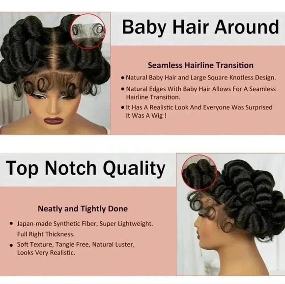 Luxurious 6-Inch Full Lace Braided Wig with Baby Hair -color #350 - Picture 6 of 7